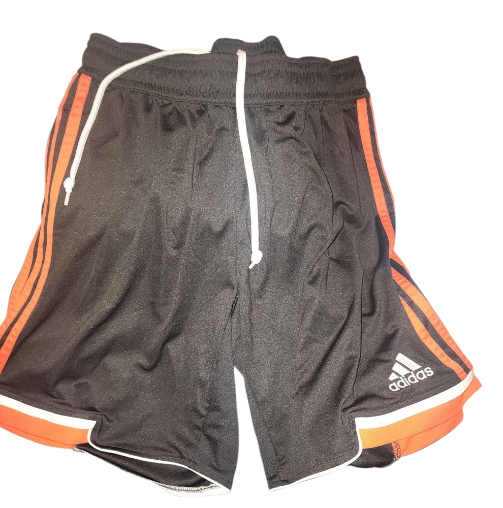 Adidas ClimaCool Black and Orange Athletic Shorts Lightweight Design